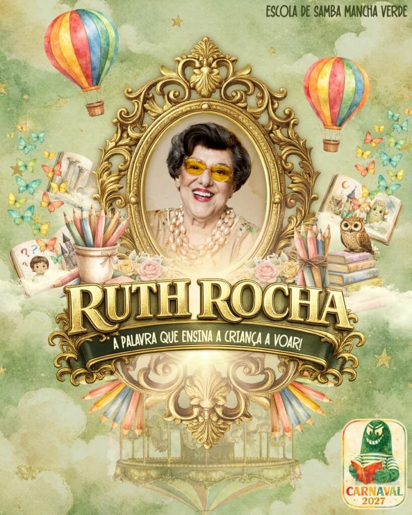 Mancha Verde homenageia Ruth Rocha no Carnaval 2027
A ideia central é mostrar como a literatura infantil pode estimular o pensamento crítico, a criatividade e a consciência social desde os primeiros anos de vida.